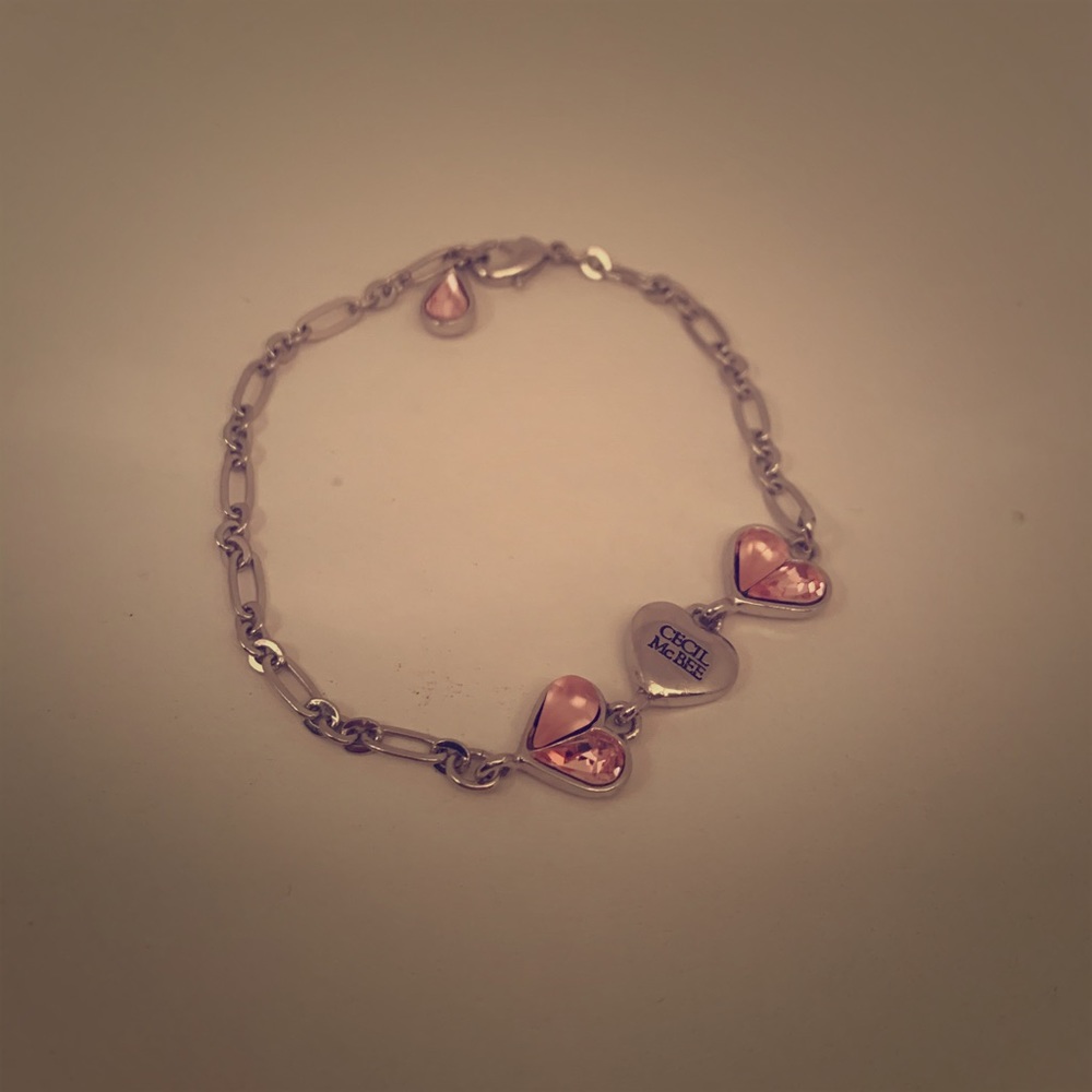 Vintage Jewelry | Triple-Heart charm bracelet